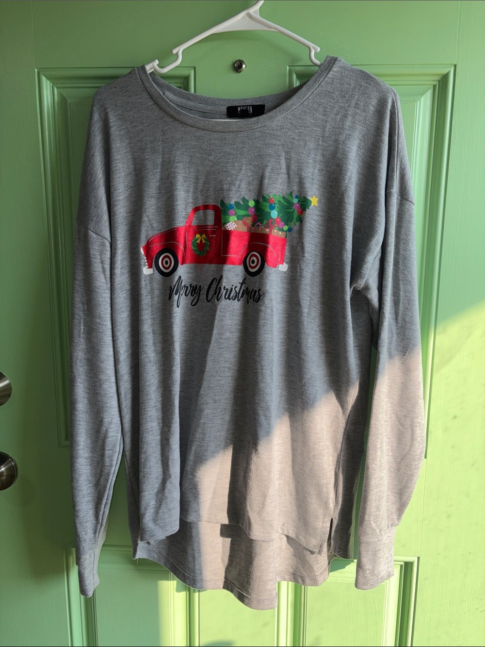 Modern Canvas Merry Christmas Gray Long Sleeve - Women’s size Large